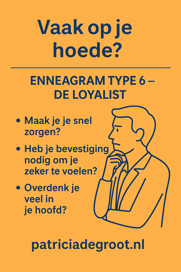 type6 | Patricia de Groot Illustratie van Enneagram Type 6: een bedachtzame en waakzame persoon die streeft naar zekerheid en betrouwbaarheid.